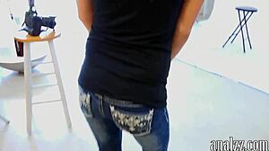 omg this sexy brunette gf is trying anal for the first time in pov 😍 it's so hot and real! 🔥