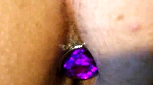 Real homemade anal double penetration contrasts with gem butt plug for Karina and Lucas
