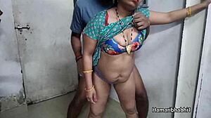 hot indian desi bhabhi intimate moment in sexy gown