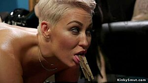 Group Lesbian Ass Whipping in Bondage with Deepthroat Gagging and Choking in Kinky Femdom Submission