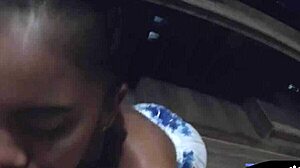 She sucks my dick on the balcony. Thai girlfriend gives outdoor blowjob and swallows cum.