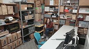 Hey beautiful tattooed brunette, you're getting cocked hard in the office now