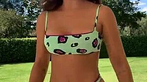 Attractive Young Woman With Her Intimate Area Protruding Outward