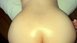 Oiled big ass latina teen bends over for doggystyle with shaved pussy and young curves. Amateur brunette slut gets wet from sensual rubbing.