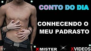 Conto conhecendo o meu padrasto tells a story of meeting my stepdad in brazilian style