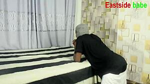 our first intense round of hardcore ebony sex with deepthroat and creampie