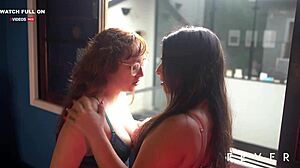 Amateur trio with natural tits invites young friend for ménage in USA office