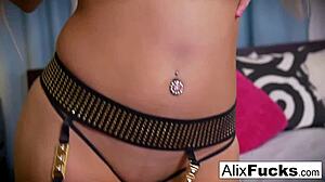 Hottie Alix Lynx feels intense pleasure playing with a toy deep in her wet pussy