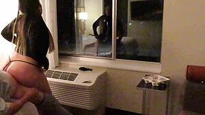 Wife in See Through Short Dress Flashes Big Ass Panties at Hotel. Amateur Latina Whore Enjoys Public Outdoor Fun with Thong Lingerie