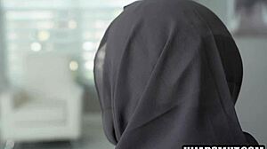 muslim girl gets talked into bending over for doggystyle sex with sucking cock from her arab neighbor.