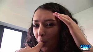 sultry giuliana grandi hints at devouring giorgios hot load after intense anal romp with wet pussy lips spread