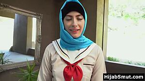 i can't believe this girl in hijab is learning deepthroat and doggystyle fucking so eagerly