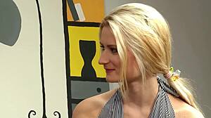 Beautiful European girl shines in her first scene