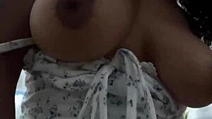 Risky sex in public pov - busty brunette latina rides cock in nature with deepthroat and cum!