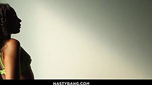 Olivia Jay licks and rides big black cock in lingerie