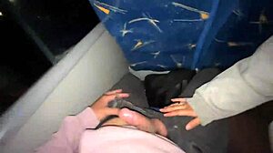 se la chupo a un pasajero desconocido en un bus real y se corre en mi boca with cute colombian babe flashing in public outdoor first time
