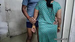 hot indian desi bhabhi intimate moment in sexy gown