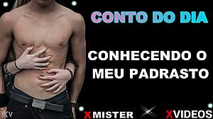 Conto conhecendo o meu padrasto tells a story of meeting my stepdad in brazilian style