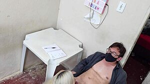 teacher asks for student's big ass in a skirt to approve her, leading to blonde anal action 😏