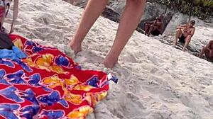 Whoa, Belinha's on a wild beach hunt for big cocks in this Brazilian public orgy with swingers and exhibitionists 😏