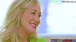 Beautiful blonde lesbian milf munches on cute pussy