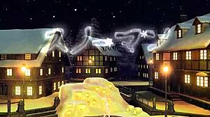 Kagamine Rin full nude mod as snowman in Project Diva game