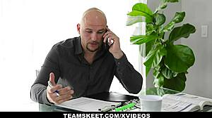 chocolate petite 18+ teen binky beaz gets facial in hd