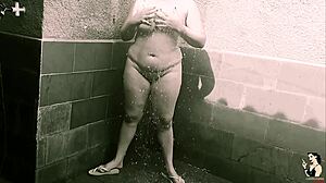 Trailer - Lays Lopes Takes Refreshing Morning Shower Turning into Solo Anal Masturbation with Gaping Big Ass