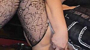 wet preggo pussy lips all pink and spread wide for milf big ass close-up