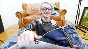 i finger fuck my shaved pussy and suck a cock