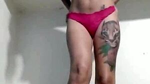 skinny long-legged peruvian girl teases with sexy moves