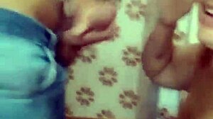 Guy fixes shower gets blowjob reward with cum on tits