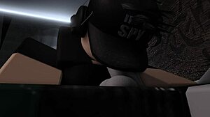 Roblox girl wakes boyfriend with sneaky blowjob on his cock in bedroom