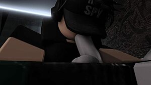 Roblox girl wakes boyfriend with sneaky blowjob on his cock in bedroom