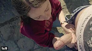 Amateur Whore Craves Outdoor Deepthroat Action With Stranger In Nature Setting