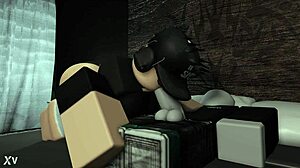 Roblox girl wakes boyfriend with sneaky blowjob on his cock in bedroom