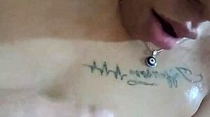 skinny latina with hairy pussy masturbates riding secretly to creamy orgasm homemade