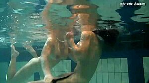 bouncing tits russian lesbians katka and barbara play underwater in the pool