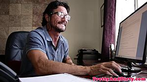 hey, this fantasy teen deepthroats a hard cock in close-up action