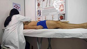 Hei, gutta kuk ble hard rett foran sykepleieren