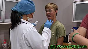 Naked Blonde Frank Tickles Canadian Feet In Close-up Humiliation Workout With Latex Gloves