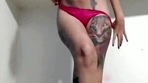 skinny long-legged peruvian girl teases with sexy moves