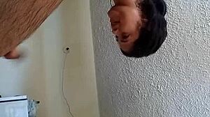 my wife starts with wet messy blowjob after rough fucking then dominates him in amazon position for creampie