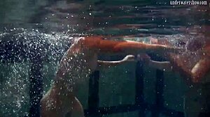 bouncing tits russian lesbians katka and barbara play underwater in the pool