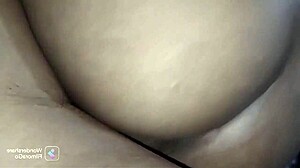 brunette latina teen in miniskirt gets bent over for rough doggystyle pounding. creampie drips from her tight wet pussy.