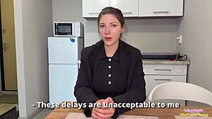 The boss caught his curvy employee slacking off at work. He demanded she remove her knickers for a hard pounding punishment with big cock in missionary and doggystyle until creampie.