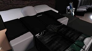 Roblox girl wakes boyfriend with sneaky blowjob on his cock in bedroom