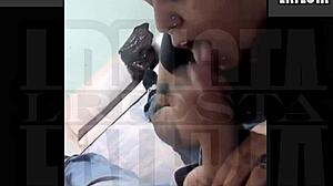 You just moved in and already sucking my whole cock like that, wild Argentinian couple partying hard?