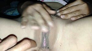 Friend with sexy wet pussy gets CREAMPIE in tight hole during amateur sex session until he cums inside her.