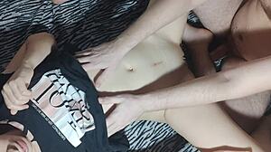 Did this hot Asian girl just get her pussy loaded with cum?